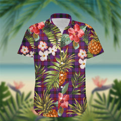 Montgomery Tartan Hawaiian Shirt Hibiscus, Coconut, Parrot, Pineapple - Tropical Garden Shirt