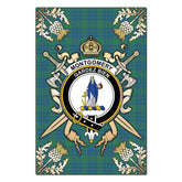 Montgomery Ancient Tartan Crest Black Garden Flag - Gold Thistle Style