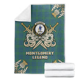 Montgomery Ancient Tartan Gold Courage Symbol Blanket