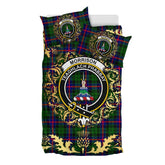 Morrison Modern Tartan Crest Bedding Set - Golden Thistle Style
