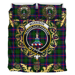 Morrison Modern Tartan Crest Bedding Set - Golden Thistle Style
