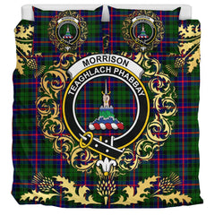 Morrison Modern Tartan Crest Bedding Set - Golden Thistle Style