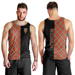 Morrison Red Ancient Tartan Crest Men's Tank Top - Cross Style