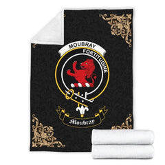 Moubray Crest Tartan Premium Blanket Black