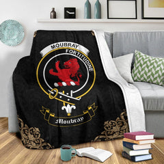 Moubray Crest Tartan Premium Blanket Black