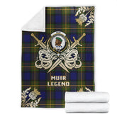 Muir Tartan Gold Courage Symbol Blanket