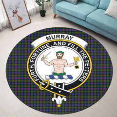 Murray of Atholl Modern Tartan Crest Round Rug
