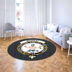 Murray of Atholl Modern Tartan Crest Round Rug