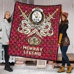 Murray of Tulloch Modern Tartan Crest Legend Gold Royal Premium Quilt