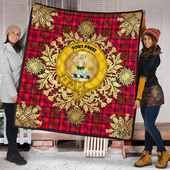 Murray of Tulloch Modern Tartan Crest Premium Quilt - Gold Thistle Style
