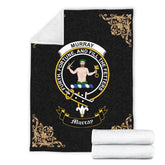 Murray (of Athole) Crest Tartan Premium Blanket Black