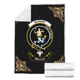 Murray (of Dysart) Crest Tartan Premium Blanket Black