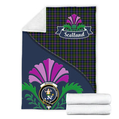 Murray (of Dysart) Tartan Crest Premium Blanket - Thistle Style