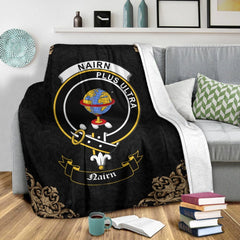 Nairn Crest Tartan Premium Blanket Black