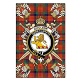 Nicolson Ancient Tartan Crest Black Garden Flag - Gold Thistle Style
