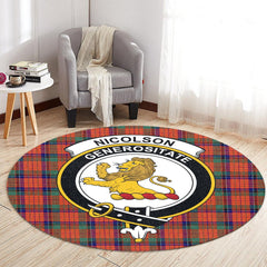 Nicolson Ancient Tartan Crest Round Rug