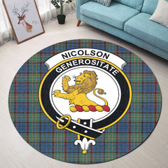 Nicolson Hunting Ancient Tartan Crest Round Rug