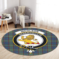 Nicolson Hunting Ancient Tartan Crest Round Rug