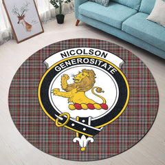 Nicolson Hunting Weathered Tartan Crest Round Rug