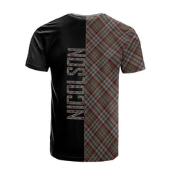 Nicolson Hunting Weathered Tartan T-Shirt Half of Me - Cross Style