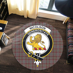 Nicolson Hunting Weathered Tartan Crest Round Rug