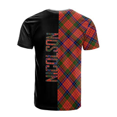 Nicolson Modern Tartan T-Shirt Half of Me - Cross Style