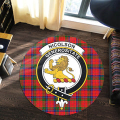 Nicolson Modern Tartan Crest Round Rug