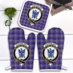 Ochterlony Tartan Crest Oven Mitt And Pot Holder (2 Oven Mitts + 1 Pot Holder)