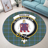 Ogilvie Hunting Ancient Tartan Crest Round Rug