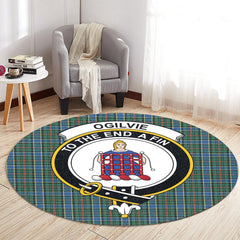 Ogilvie Hunting Ancient Tartan Crest Round Rug