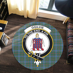 Ogilvie Hunting Ancient Tartan Crest Round Rug