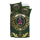 Ogilvie (Ogilvy) of Inverarity Ochterlonie Tartan Crest Bedding Set - Golden Thistle Style