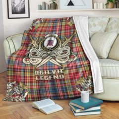 Ogilvie of Airlie Ancient Tartan Gold Courage Symbol Blanket