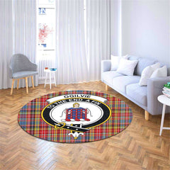 Ogilvie of Airlie Ancient Tartan Crest Round Rug