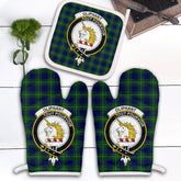 Oliphant Modern Tartan Crest Oven Mitt And Pot Holder (2 Oven Mitts + 1 Pot Holder)