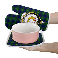 Oliphant Modern Tartan Crest Oven Mitt And Pot Holder (2 Oven Mitts + 1 Pot Holder)