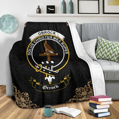 Orrock Crest Tartan Premium Blanket Black