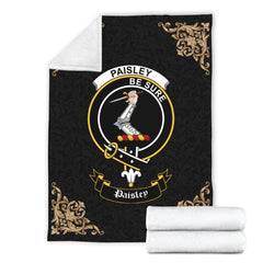 Paisley (or Pasley) Crest Tartan Premium Blanket Black