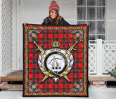 Butter Tartan Crest Premium Quilt - Celtic Thistle Style
