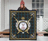 Cathcart Tartan Crest Premium Quilt - Celtic Thistle Style