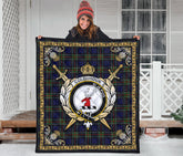 Colquhoun Modern Tartan Crest Premium Quilt - Celtic Thistle Style