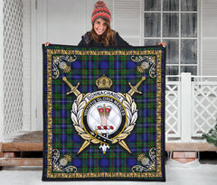Donnachaidh Tartan Crest Premium Quilt - Celtic Thistle Style