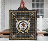 Graham of Menteith Weathered Tartan Crest Premium Quilt - Celtic Thistle Style