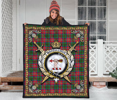 MacCulloch (McCulloch) Tartan Crest Premium Quilt - Celtic Thistle Style