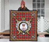Robertson Weathered Tartan Crest Premium Quilt - Celtic Thistle Style
