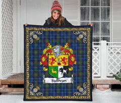 Sullivan Tartan Crest Premium Quilt - Celtic Thistle Style