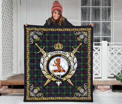 Sutherland Modern Tartan Crest Premium Quilt - Celtic Thistle Style