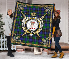 Donnachaidh Tartan Crest Premium Quilt - Celtic Thistle Style