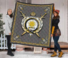 Shepherd Tartan Crest Premium Quilt - Celtic Thistle Style