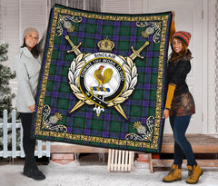 Sinclair Hunting Modern Tartan Crest Premium Quilt - Celtic Thistle Style